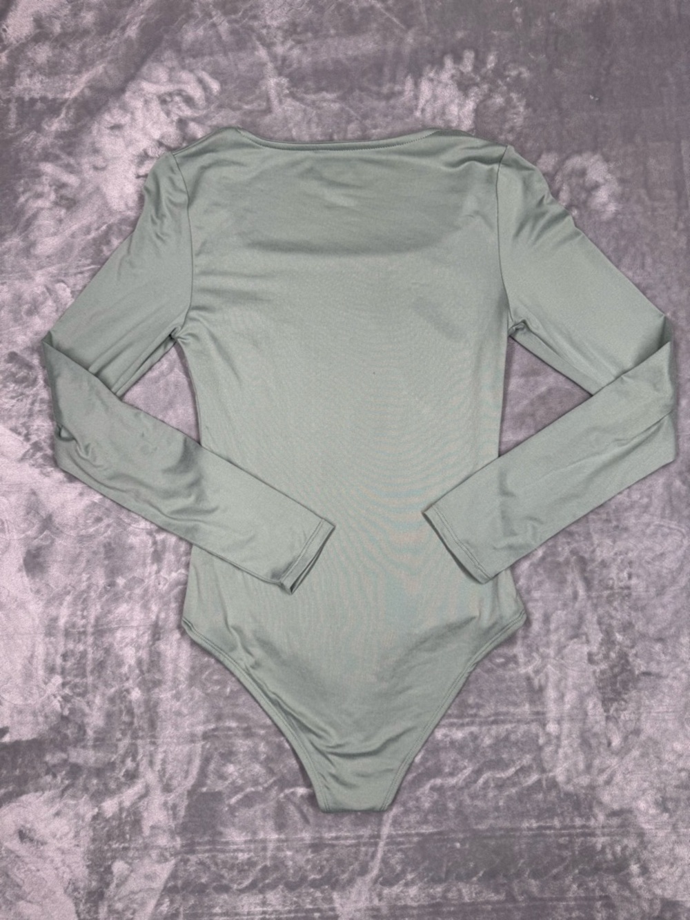 Olive Long Sleeve Square Neck Bodysuit - Picture 4 of 8